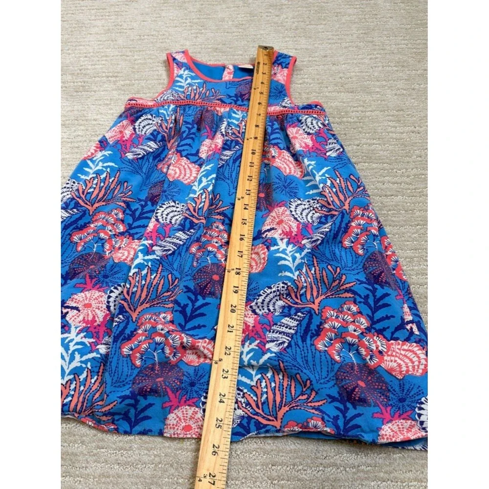 Gymboree Seashell Print Sundress Girls Size 8 Embroidered Blue A-Line Tank Dress